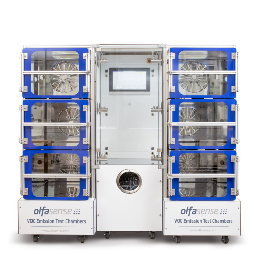 VOC emission test chamber with passive temperature control VOC emission test chamber with passive temperature control